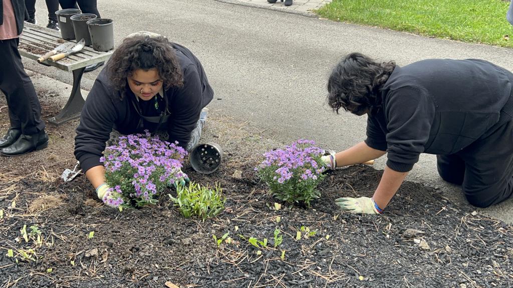 Young ladies planting 2022 plant-a-thon
