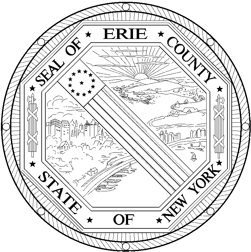 erie county seal no background, greyscale