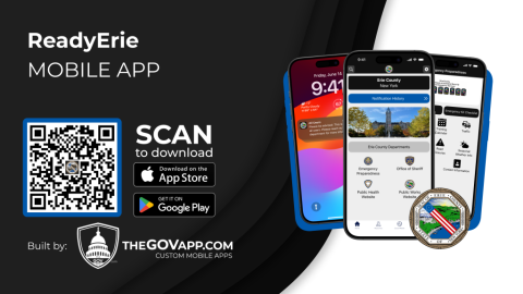 ReadyErie Mobile App. Scan the QR code to download.