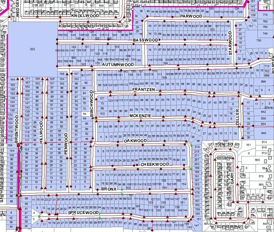 Map of parcels being smoke tested