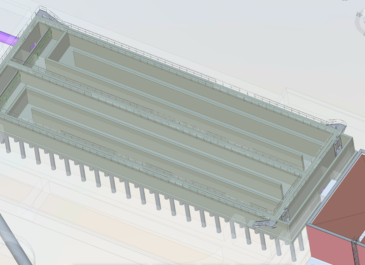 Chlorine contact chamber schematic (facing northwest)