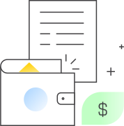 A wallet and document