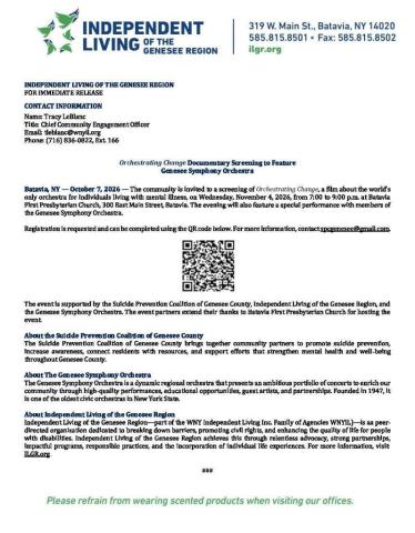 text and qr code for Orchestrating Change event