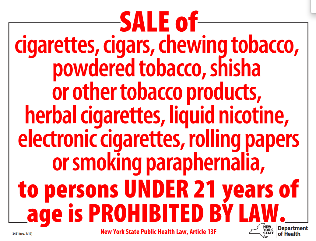 Sale of tobacco to minors