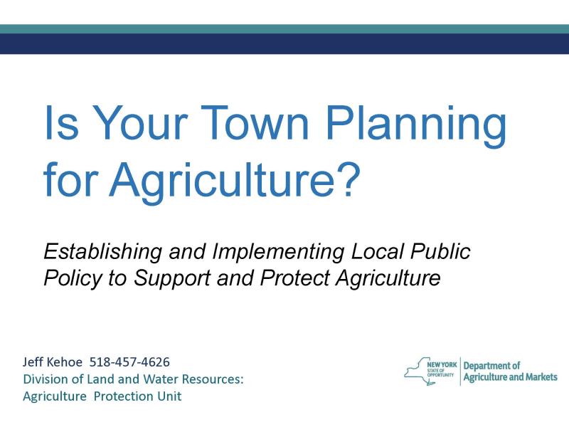 Is Your Town Planning for Agriculture?