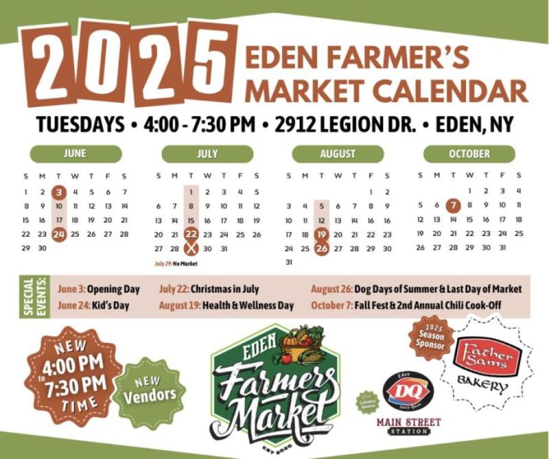 eden farmers market calendar