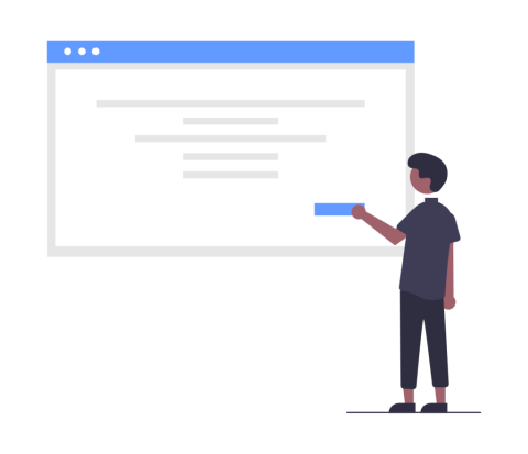 illustation of a person submitting a form