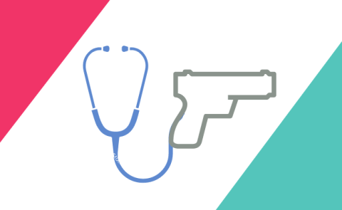 stethoscope and handgun graphics