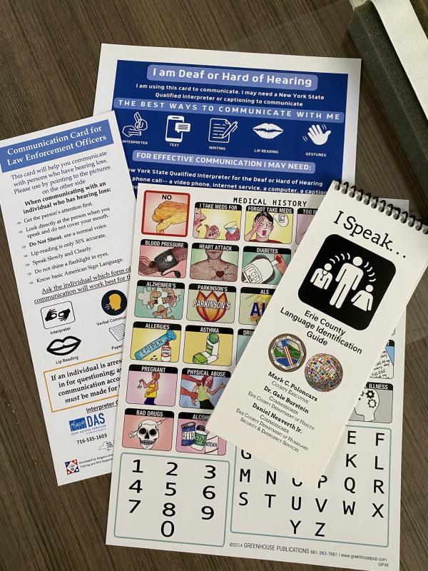 Print materials that make up the assistive communication toolkit