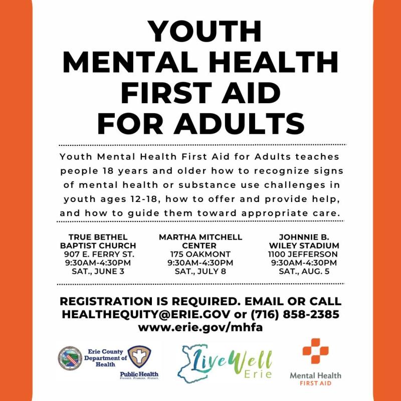 Flyer for Youth Mental Health First Aid for Adults