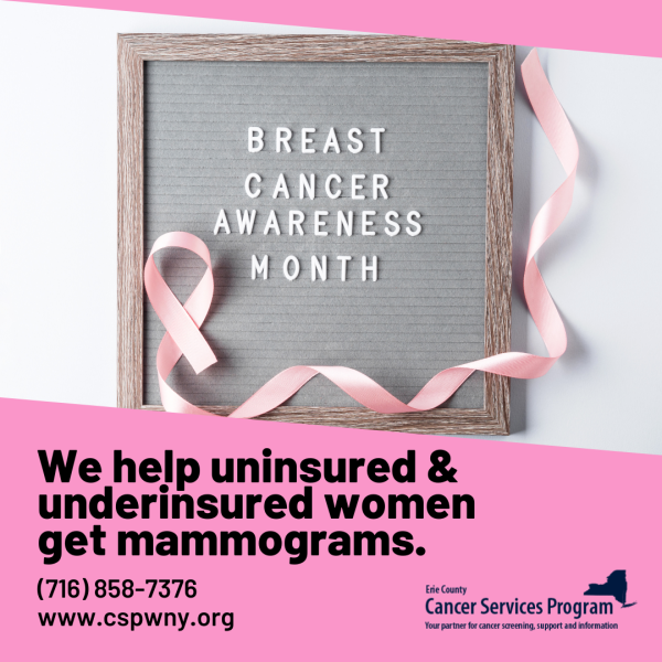 Erie County Cancer Services Program helps uninsured and underinsured women get mammograms.