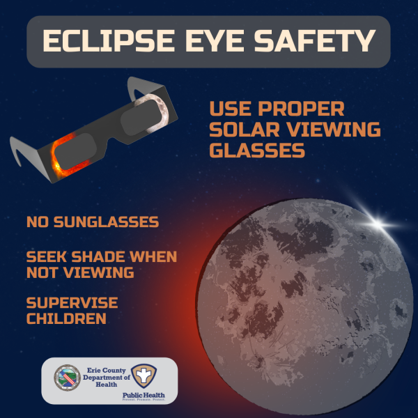 Eclipse eye safety - no sunglasses, seek shade when not viewing, use proper solar viewing glasses