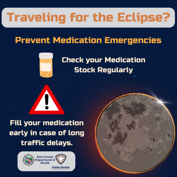 Traveling for the eclipse? check your medication stock and fill medication early in case of traffic delays