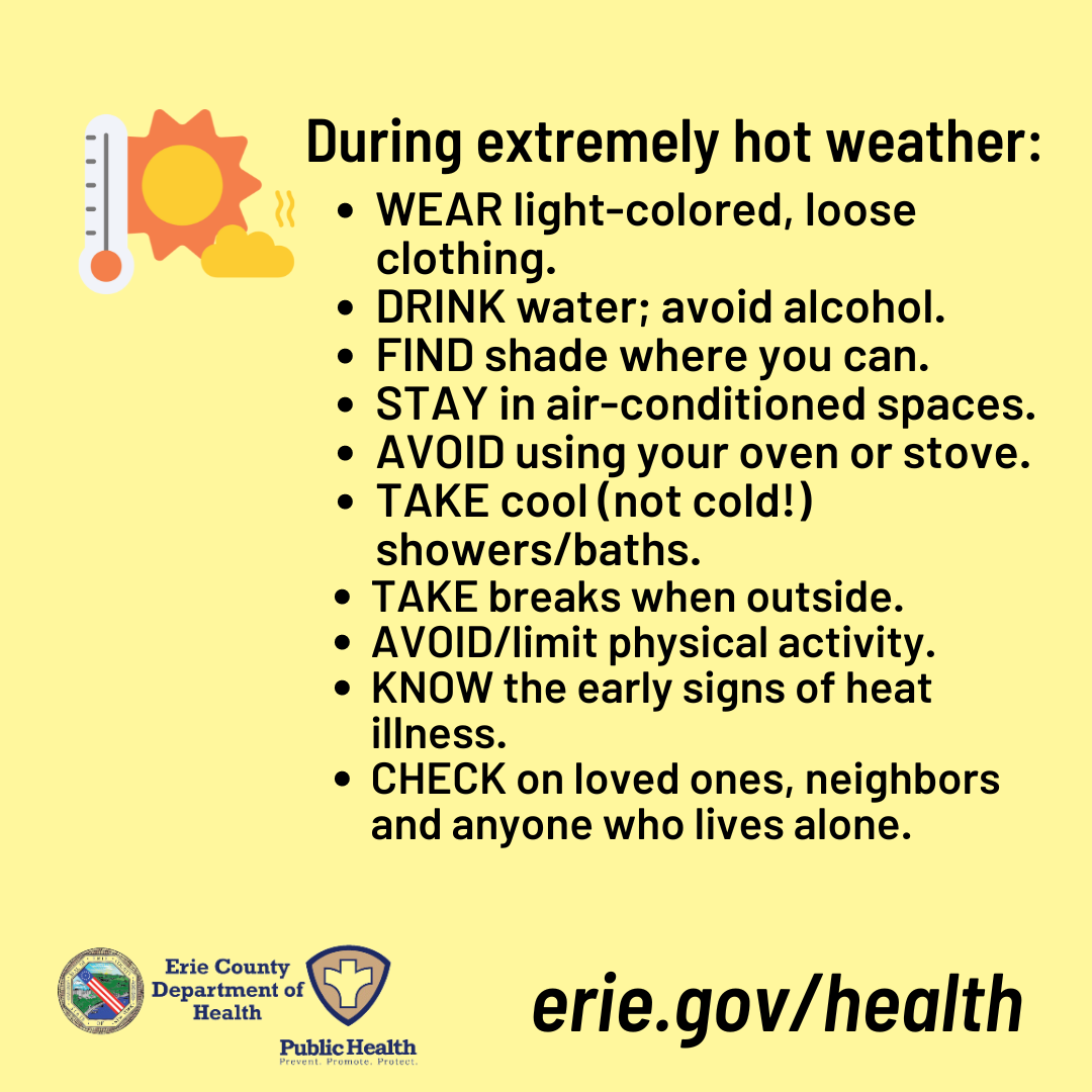Stay safe during hot weather - take breaks, drink water, find shade, check on loved ones