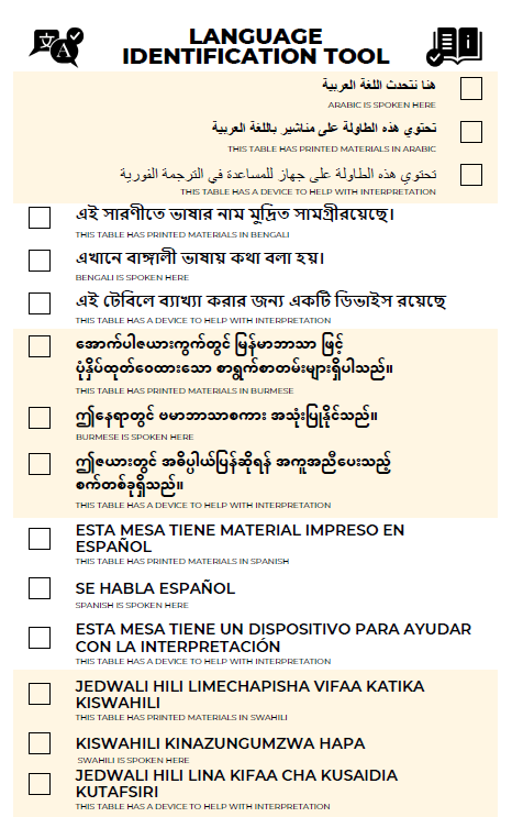Preview of Language Access Identification Tool PDF