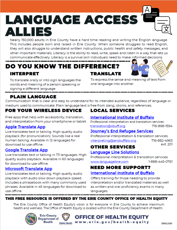 Preview of the Language Access Allies PDF