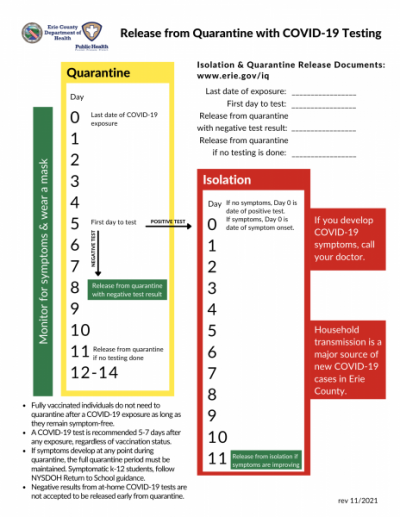 Release from quarantine with COVID-19 testing - worksheet and graphic, link to PDF