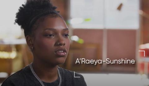 Screenshot from video with A'Raeya-Sunshine LaValley