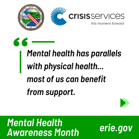 "Mental health has parallels with physical health. Some people can manage a health condition without the need for treatment and with no disruption to their activity; other people – most of us – can benefit from support."