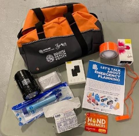 Duffle bag with emergency supplies