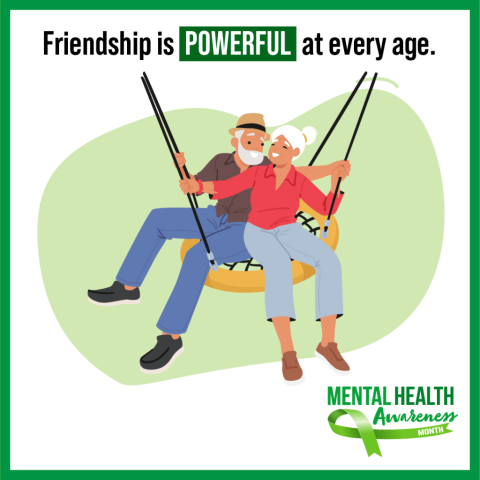 older people on a swing together