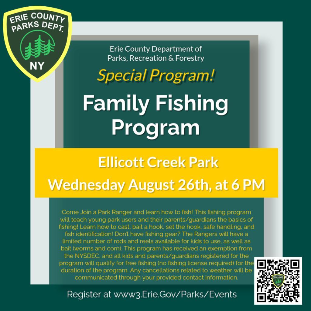Family Fishing Program August 26th, 2026