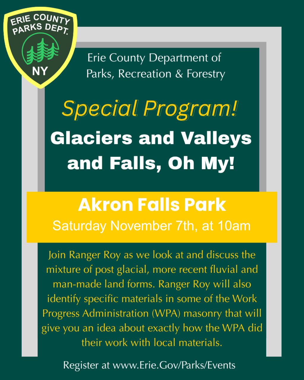 Glaciers and Valleys and Falls, Oh My!