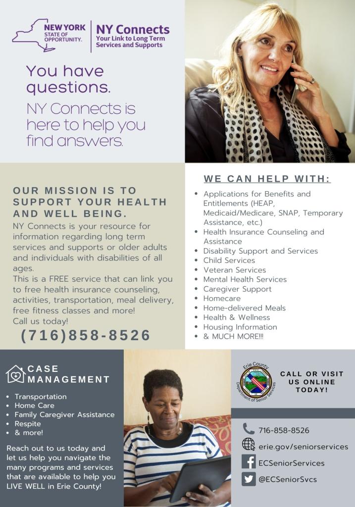 Erie County NY Connects Benefits Enrollment Center Flyer 